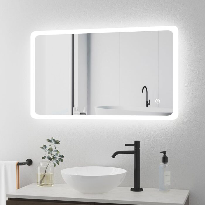 Дзеркало для ванної кімнати з LED-підсвічуванням BD-Baode 40x60 см, 3 режими світла, сенсорне керування