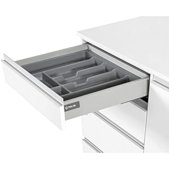 Лоток для столових приборів ALUSFERA 70см - вставка для столових приборів - органайзер для шухляд - роздільник для шухляд - органайзер - 630х430мм сріблястий