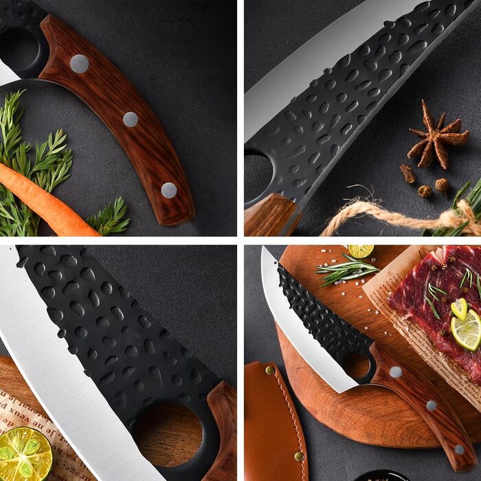 Набір кухонних ножів 2 шт. ручної роботи з піхвою - професійні шеф-ножі для дому, японська гострота