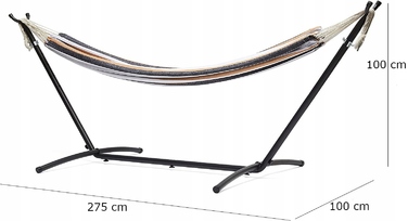 Гамак з стійкою Italform, багатоколірний, навантаження до 150 кг, 260 x 150 см