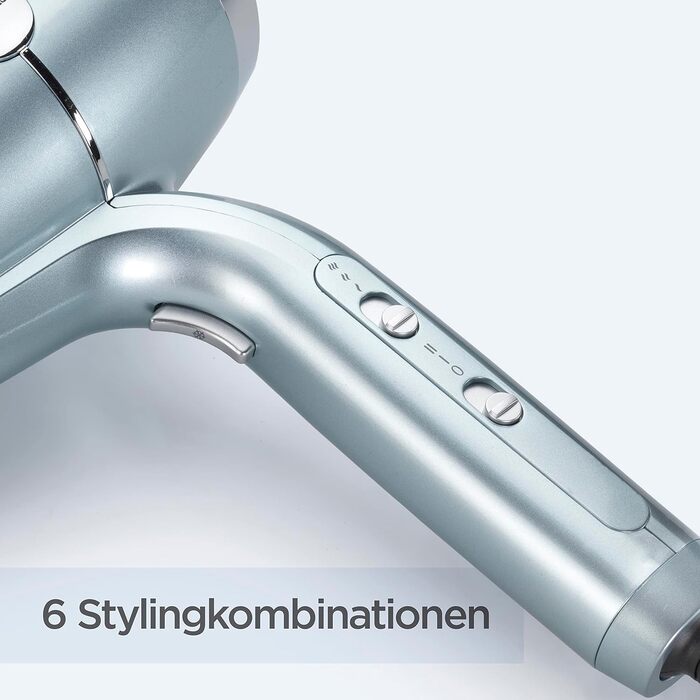 Фен BaByliss Hydro-Fusion з передовою технологією плазмових іонів, D773DE, одинарний фен Ice Blue