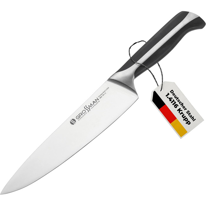 Ніж кухарський Grossman 282ON з нержавіючої сталі, 33 см, ергономічна ручка