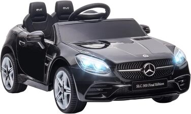 Дитячий електромобіль Mercedes SLC 300 AIYAPLAY 12V з пультом, LED, музикою, ременем безпеки, чорний, для дітей від 3 років