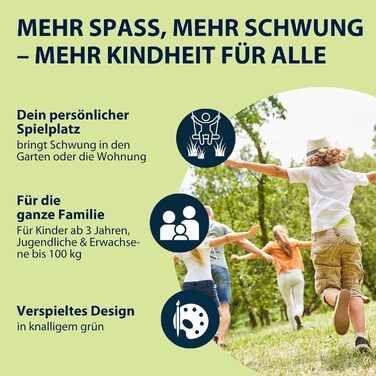 Шоукель HUDORA Nestschaukel 110 - зелена сімейна гойдалка для дітей та дорослих (діаметр 110 см)