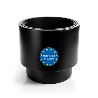 Квітчанка BigDean: стильний горщик з підставкою, діаметр 40 см, чорний, міцний пластик, Made in Europe