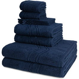 Кашемір кольору Росса - 2 для прання-2 для гостей-2 для душу - 2 для душу - 2 для рушників в комплекті (з 8 комплектів) (темно-синій)
