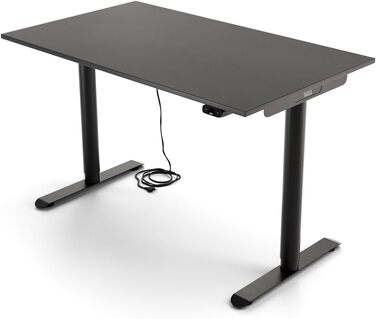 Дитячий стіл Yaasa Desk Basic S регульований по висоті, 120x70 см, чорний, incl. key замок і USB-порт для зарядки, стіл Антрацит 120 x 70 см