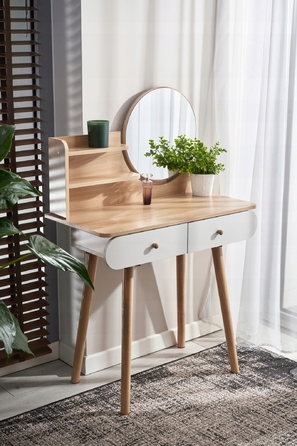 Туалетний столик Jumi, світлий дуб, матовий, 80 x 122 x 40 см