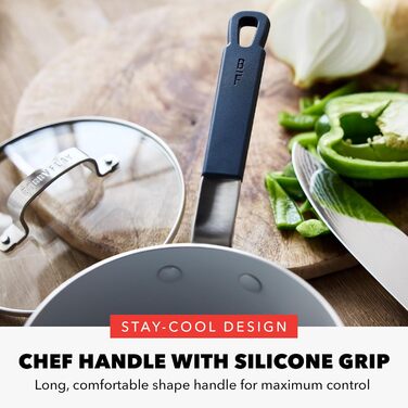 Набір сковорідок GreenPan x Bobby Flay: 20.3 см та 25.4 см, антипригарне покриття, без PFAS, діамантова кераміка, для індукційних плит, з силіконовим ручкою, легко миються, сумісний з посудомийною машиною, 2 шт.