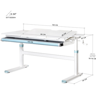 Дитячий стіл Evo-kids TH-360 Lite Blue (арт. TH-360 WG/BL Lite)
