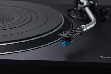 Програвач вінілових платівок Technics SL-100C з прямим приводом, картриджем AT-VM95C, автоліфтом, трьома швидкостями, пилозахистом і PHONO-кабелем, чорний