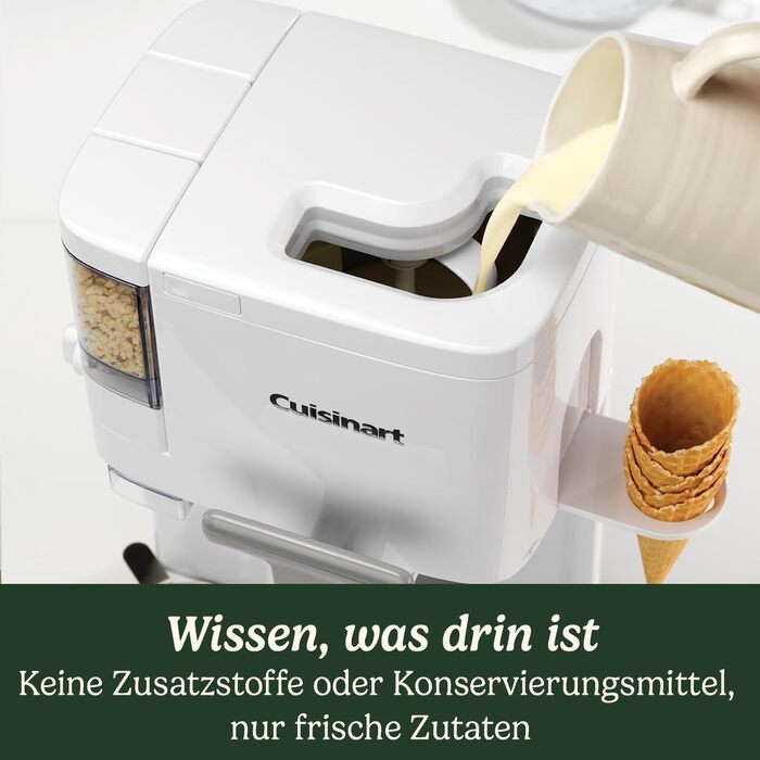 Морозивниця Cuisinart ICE48U для м'якого морозива, джелато, сорбету, безмолочного морозива та замороженого йогурту з автоматичним диспенсером топінгів, 1,42 л, 6 порцій, швидке приготування за 20 хвилин, легке очищення