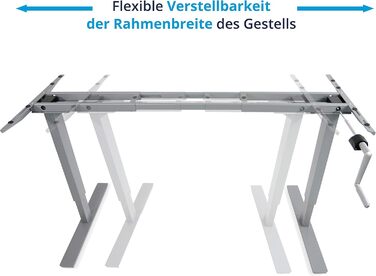 Регульований стіл Ergotopia Desktopia: ручне регулювання висоти, ширина під будь-яку стільницю (білий)