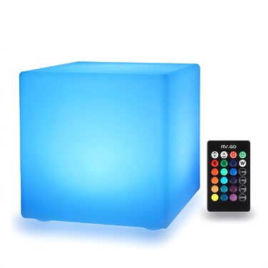 Світлодіодний куб-пуф Mr.Go RGB 15x15x15 см з пультом, 16 кольорів, акумуляторний, водонепроникний для дому, спальні, басейну, вечірок