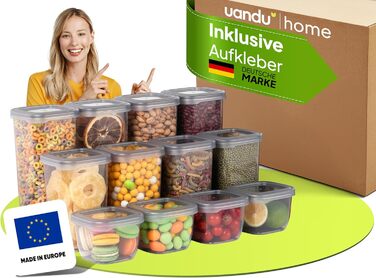 Набір герметичних контейнерів для зберігання продуктів, 12 шт, BPA Free, органайзер для кухні, кухонне приладдя
