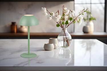 Бездротова настільна лампа Robert, LED, настільна лампа, нічник, регулювання яскравості, USB зарядка, 30 см, Pistaziengrün