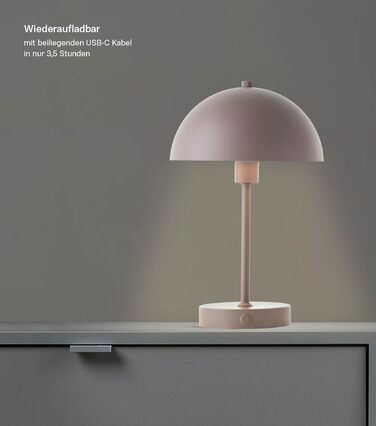 LED настільна лампа Mokebo® 'Leuchtturm' – бездротова, акумуляторна, диммер, USB-C, вінтажний квітковий горщик, тепліше світло, металева, для дому
