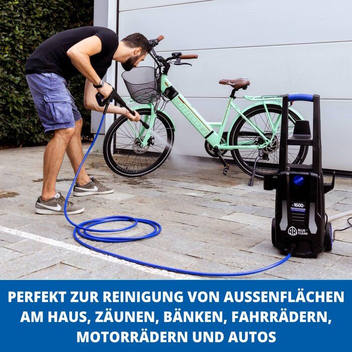 AR Blue Clean мийка високого тиску e-4 TWINFLOW D з Dualtech System та Power Brush (2500 Вт, 810 л/год) (125 бар - 420 л/год) з насадкою для миття поверхонь та щіткою