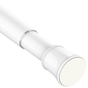 Телескопічний карниз для штор без свердління та гвинтів, розсувна штанга для ванної кімнати та гардероба, біла, 85-265 см (Ø 32 мм)