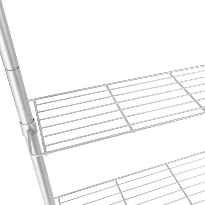 Телескопічна полиця для ванної кімнати Tectake 402861, регульована по висоті універсальна полиця з 4 полицями та нековзними гумовими ніжками