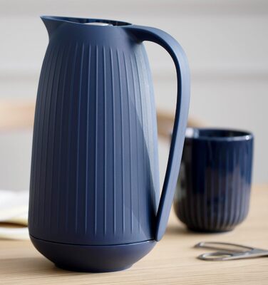 Термос Kähler Isolierkanne 1.0 л Hammershøi для чаю та кави, білий (15 см, блакитний)