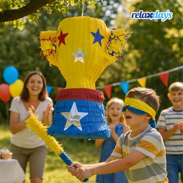 Набір для піньяти Relaxdays: келих, паличка та маска