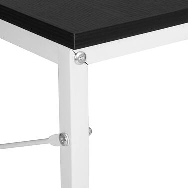 Письмовий стіл Комп'ютерний стіл Офісні меблі Стіл для ПК Офісний стіл Робочий стіл з дерева та сталі, приблизно 120x60x70 см, (чорний білий), 08hei