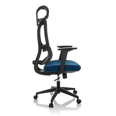 Офісне крісло / Крісло з обертанням ERGOMY, сидіння з тканини / спинка з сітчастої тканини, блакитне, mybuero