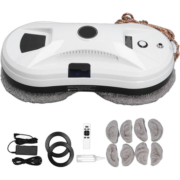 Робот для миття вікон автоматичний з розпилювачем води, 5600 Па, з захистом від падіння, дистанційне керування, для вікон та скла, 220V