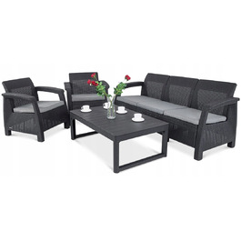 Комплект садових меблів Keter з пластику, сірий, 4 предмети