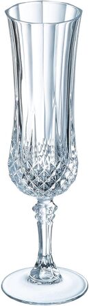 Келихи для коньяку Cristal d'Arques Paris Longchamp, 140 мл, 6 шт., з Kwarx, посилена упаковка, блиск, прозорість, висока міцність, прозорі келихи (шампанські флейти, 14 cl)