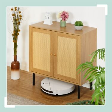 Комод Relaxdays з 2 дверцятами, з імітацією ротангу