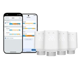 Eve Thermo (Matter, 5-те покоління) - Розумний термостат на радіатор, економія тепла, сумісний з Alexa, Apple Home, Samsung SmartThings, Google Home, Matter. Комплект 4 шт.