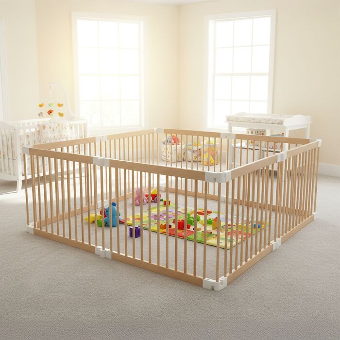 Дитячий манеж Relaxdays з соснового дерева