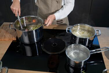 Набір каструль ZWILLING Quadro 5-ти з нержавіючої сталі, без покриття, 4 скляні кришки, підходить для індукційних плит