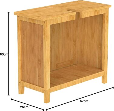 Підставка для ніг під умивальник EISL BMBA02-BH2 з бамбука, 35x45x35 см