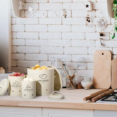 Набір контейнерів для зберігання картоплі, цибулі та часнику (3 шт.), зберігає овочі свіжими