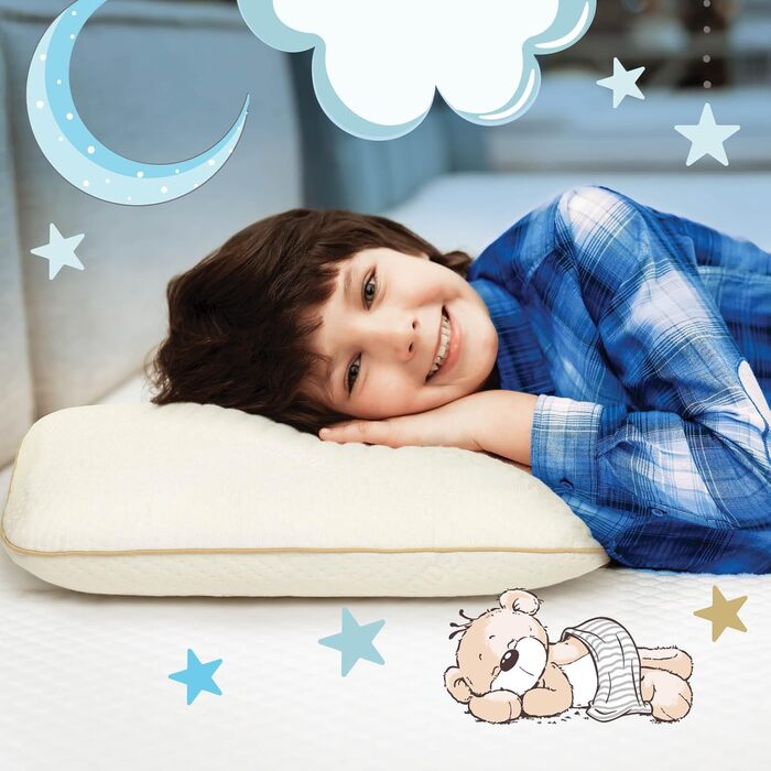 Подушка MemoDream Junior від VITAPUR для дітей, 30x50x9 см, Memory Foam, гіпоалергенна, м'яка, пральна, Ökotex-100, від 3 років