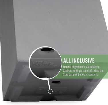 Планцверк® Горщик для рослин з фібергласу конічної форми, 70x33x33 см, стійкий до погодних умов, преміум-якість, покриття Lotus-Effekt, сірий