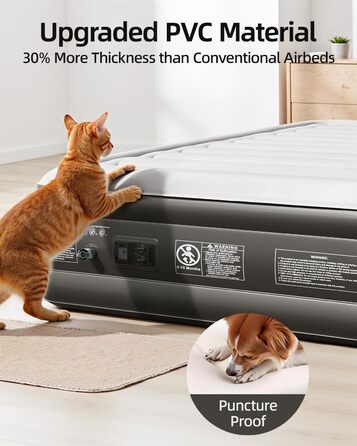 Надувна ліжко CHILLSUN Luxus: двоспальна/King Size з електричним насосом, 203x152 см, для дому та кемпінгу