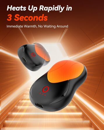 Електричні грілки для рук PHEJIE, 2 шт. з підзарядкою, 3 режими нагріву, портативні, для активного відпочинку, кемпінгу, гольфу, подарунок для жінок та чоловіків (чорний)