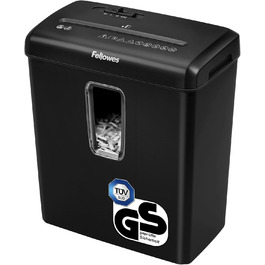 Fellowes Aktenvernichter 6 Blatt Partikelschnitt (P4): Шредер Fellowes FS-6C, 6 листів, P4, для дому та офісу, 15л, чорний