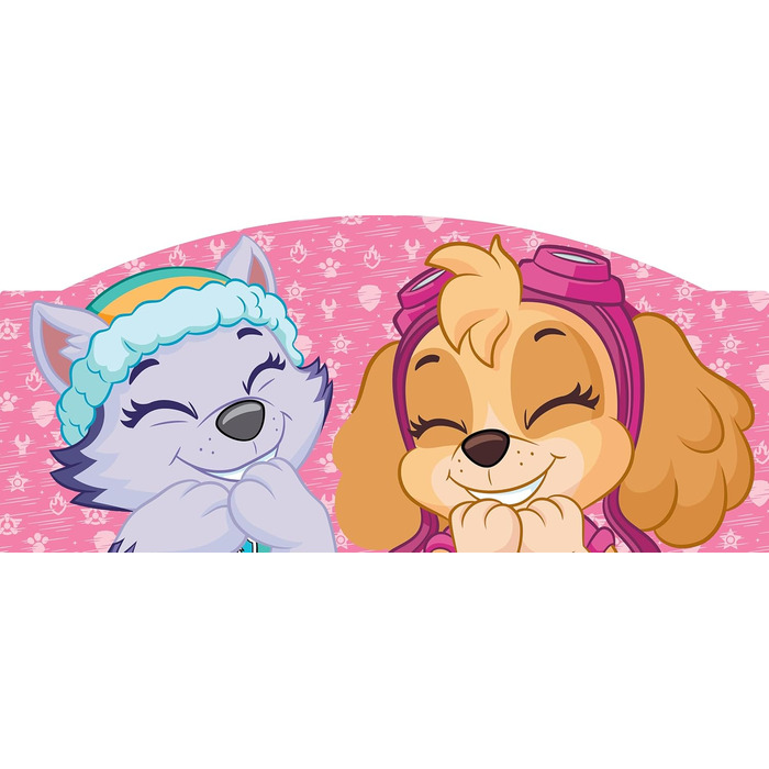 Ліжко дитяче Leomark Paw Patrol Smart - дерев'яне, 70x140 см, з текстильними ящиками, білий/рожевий колір