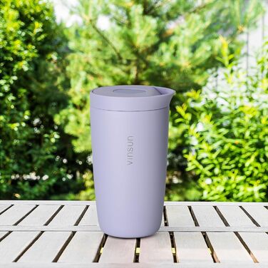 Термокружка VINSUN 350 мл, з нержавіючої сталі, подвійні стінки, ізольована, без витоку, для гарячих та холодних напоїв, з Quick Press кришкою, для авто, університету (фіолетовий)