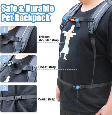 Рюкзак для собак Woolala Puppy Dog XL чорний