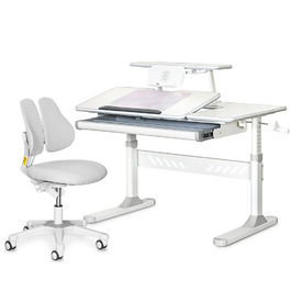 Комплект парта Evo-кids TH-320 Grey + крісло Evo-kids Mio Lite G (арт.TH-320 W/G + Y-208 G)