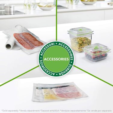 Вакууматор FoodSaver FFS017X з різачем, відсіком для рулонів, ручним вакууматором та функцією маринування, сріблястий