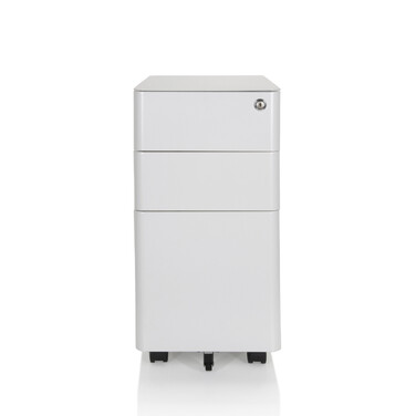 Контейнер на колесах COLOR I, метал білий (hjh OFFICE)