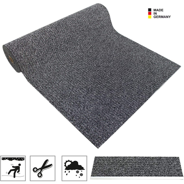 Відкритий захисний килимок I нековзний бігун для зовнішнього використання - 120x200 см (бігун 120x130 см, сіль-перець)
