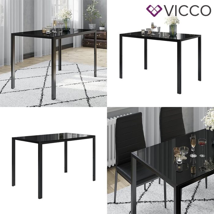 Обідній стіл Vicco Grand, 120x75 см, чорний